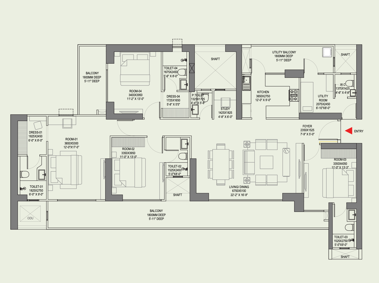 4BHK - TOWER 3 (TYPE 1)